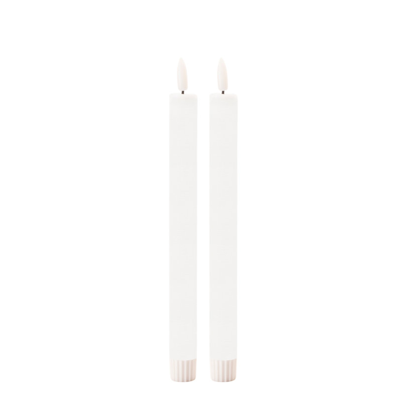 Bougie FIA Wick Taper, Blanc, Cône de 9,5 po x 0,75 po