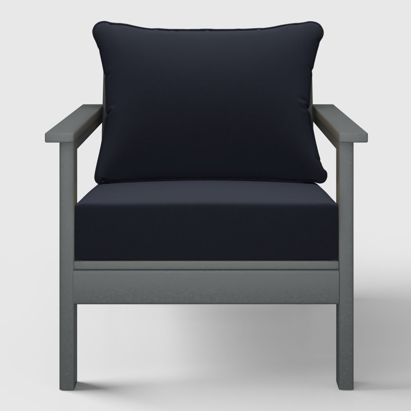 Chaise profonde avec coussins (ensemble de 2), Marine, Gris