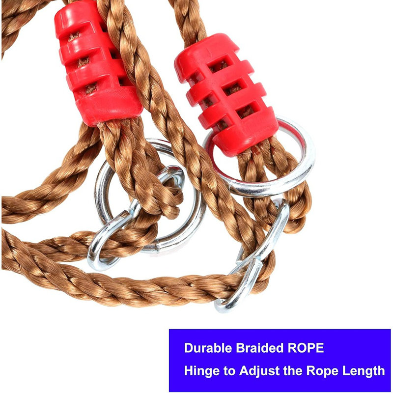 Hanging Tree Swing Seat – Adjustable Rope With Carabiner, 330 Lb Capacity, Large Outdoor Swing For Backyard, Garden, Or Home Play