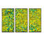 Pixel jaune clair bleu cubes - 3 pièces, reproduction sur toile-1701936051-1701936052