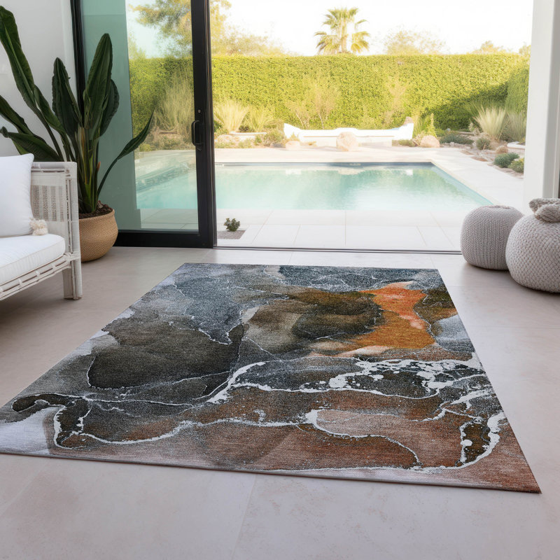 Tapis intérieur / extérieur Kyrie avec envers antidérapant, Rectangle 5 pi x 7 pi 6 po