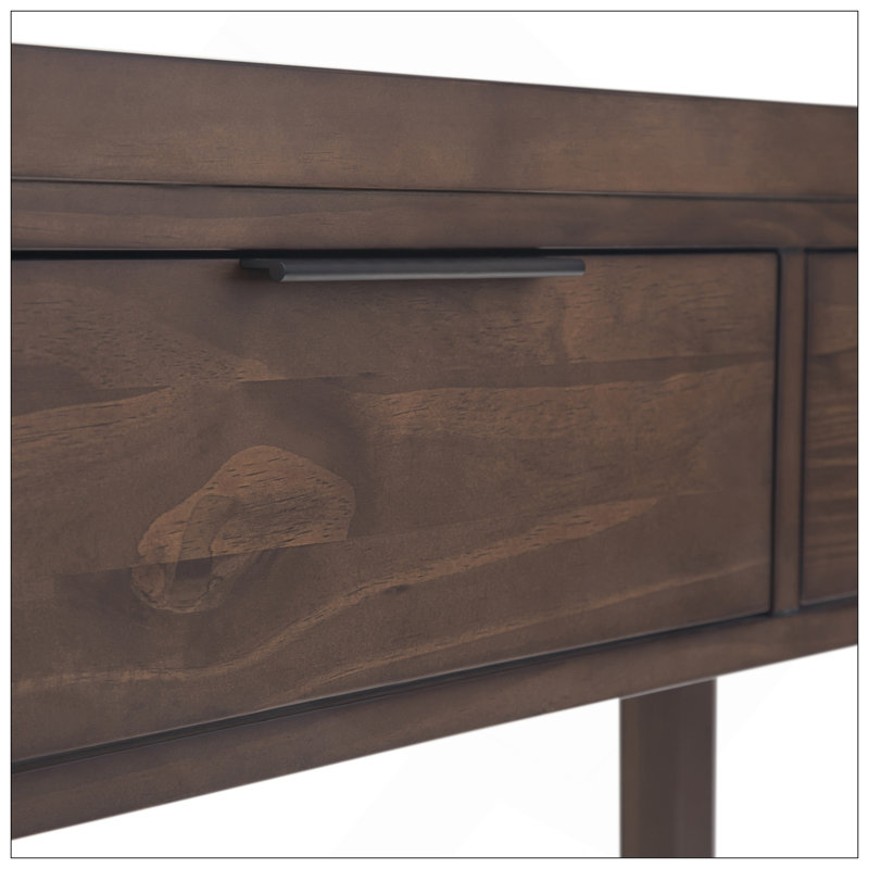 Console Hollander en bois massif de couleur brun noyer chaud