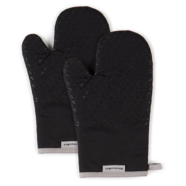 Set of 2 KitchenAid Asteroid Solid Textured Oven Mitt