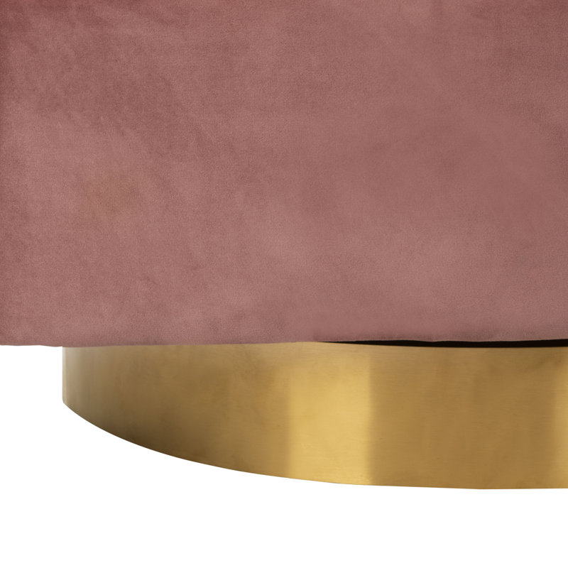 Skye Upholstered Swivel Barrel Chair, Dusty Rose Velvet, Gold