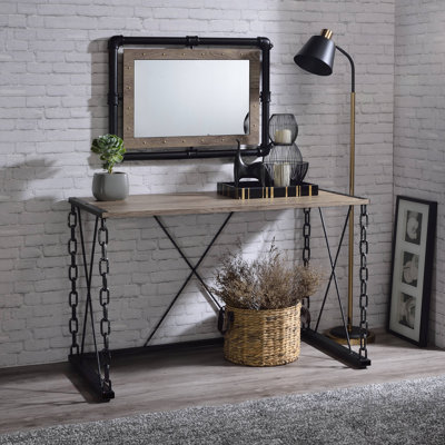 Console rustique en chêne rustique et noir antique