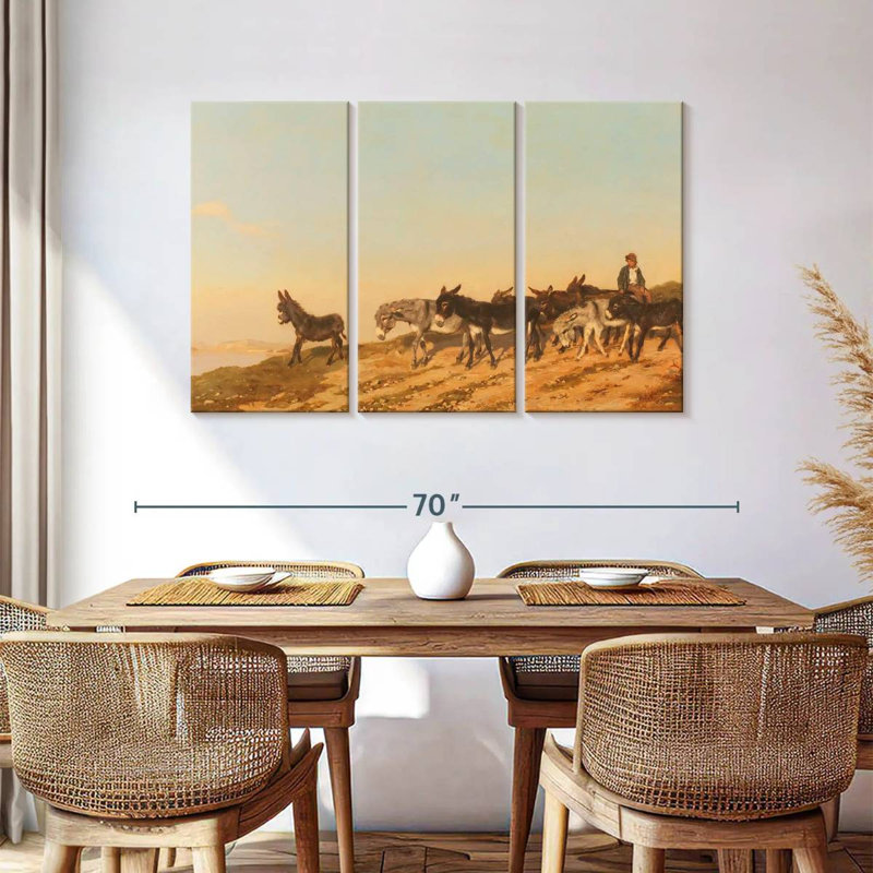 Brampt Donkeys In The Midi, 36" H x 57" W