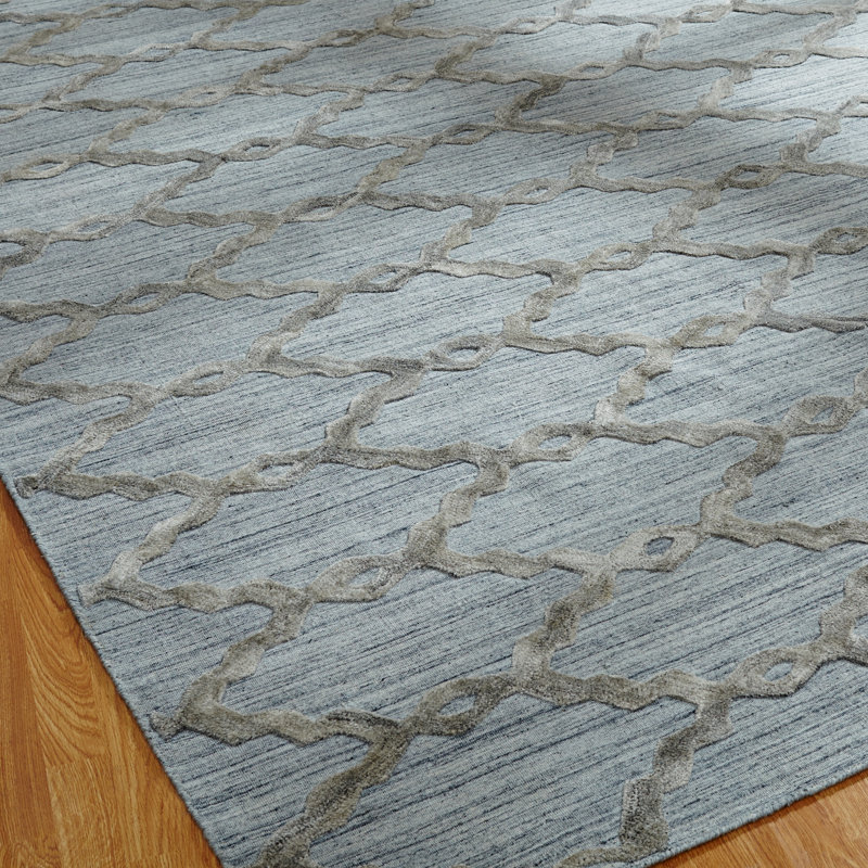 Aymeline Geometric Area Rug in Gray, Runner 2'6" x 10'