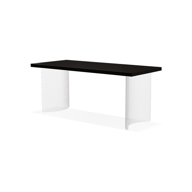 Bureau rectangulaire en bois massif noir, H 29,53 po x l 55,12 po x P 27,56 po