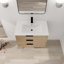 Ensemble de meuble-lavabo simple 18,30 po avec plateau en bois manufacturé Montrae