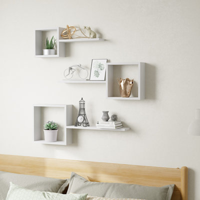 Tablettes flottantes en bois à fixation murale