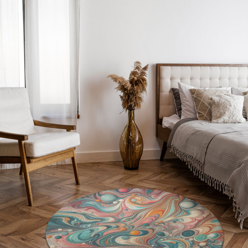 Tapis tressé en marbre Spectrum, Rond 5 pi