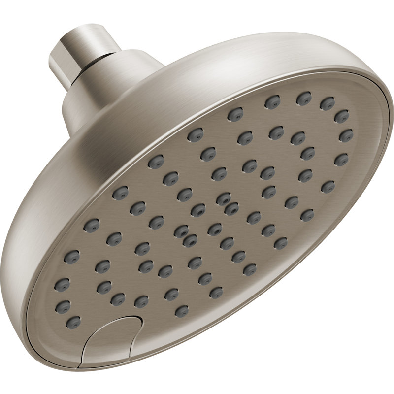 Delta 6-inch Round Shower Head 4 Setting Brushed Nickel, 2.5 GPM, Stainless