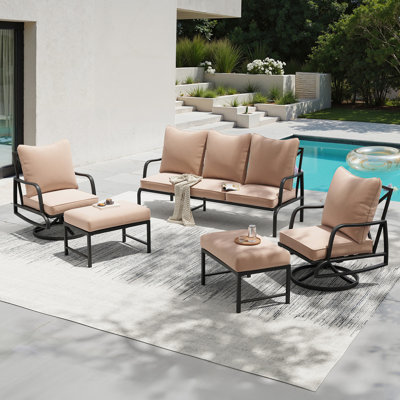 High Quality 5 Piece Outdoor Conversation Furniture Set with Removable Cushions