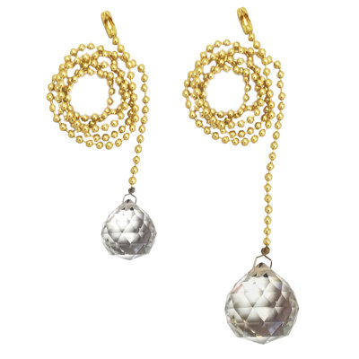 Crystal Ball Faceted Ceiling Fan Pull Chains