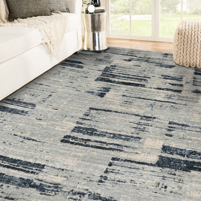 Tapis moderne noué à la main Ensemble, Rectangulaire 8 pi x 10 pi