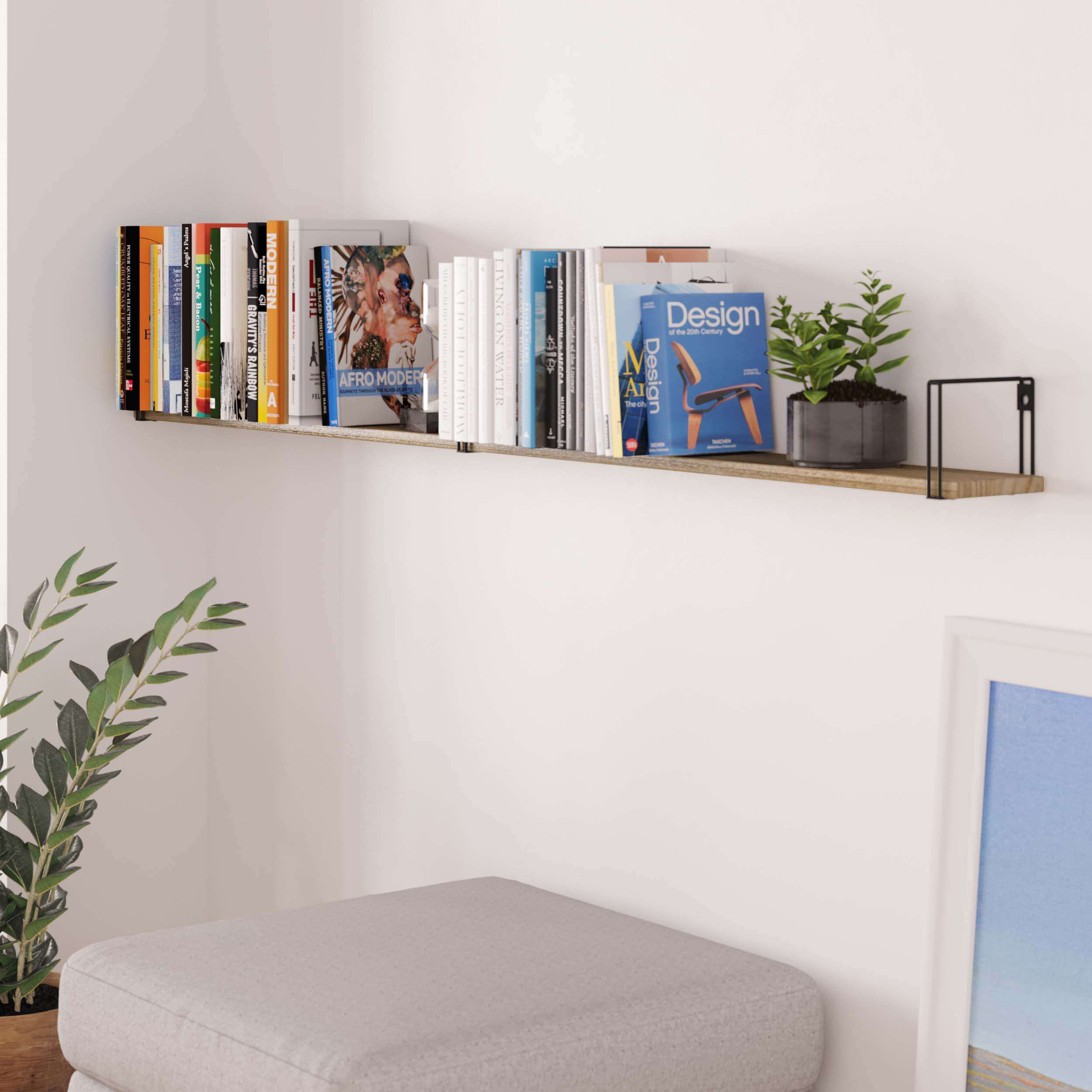 Amazon kwoking 68 w modern wooden bookcase wallmounted
