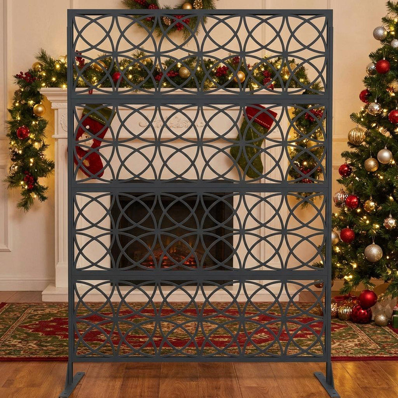 70.9" H x 46" W Decorative Fences for Outdoor Gardens – Ornamental Metal Garden Fence Panels, Rust-Resistant Scroll Design Border for Yard, Pool, Flower Beds, Easy Installation 1PC