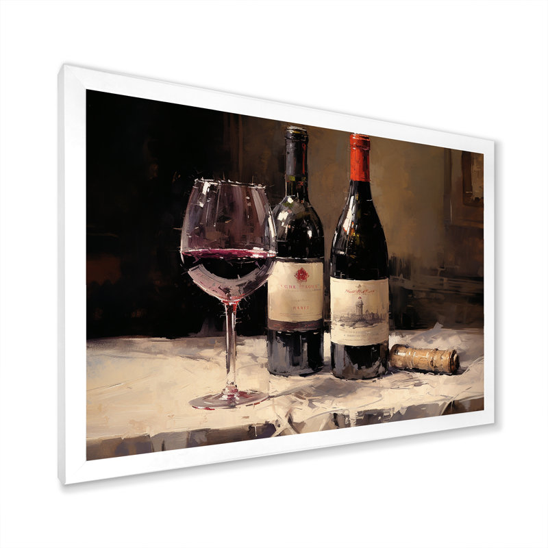 Claret Claret sur toile, Cadre simple blanc, H 12 po x l 20 po x P 1 po