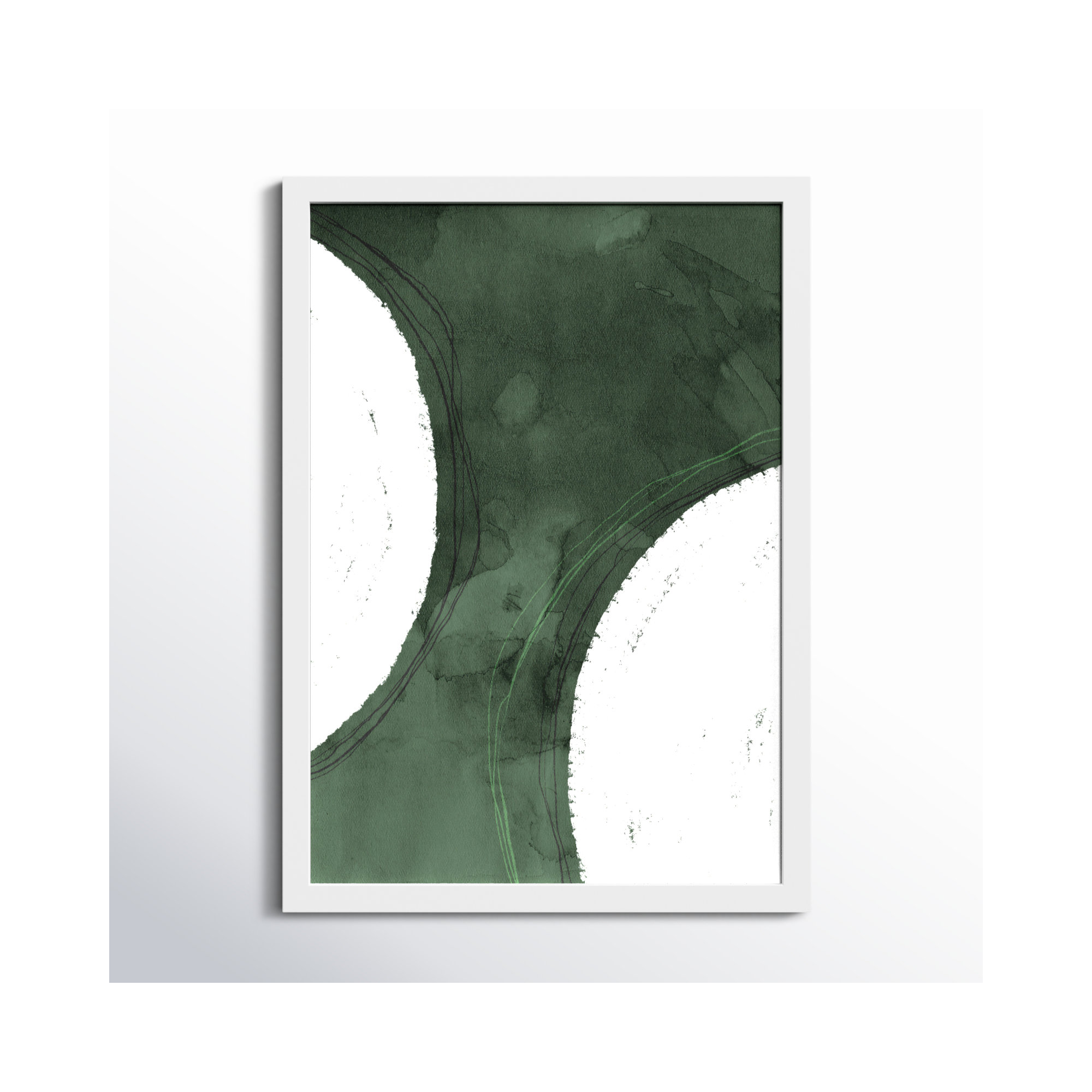 Green Moon by Oliver Gal, 17" H x 12" W x 0.5" D, White
