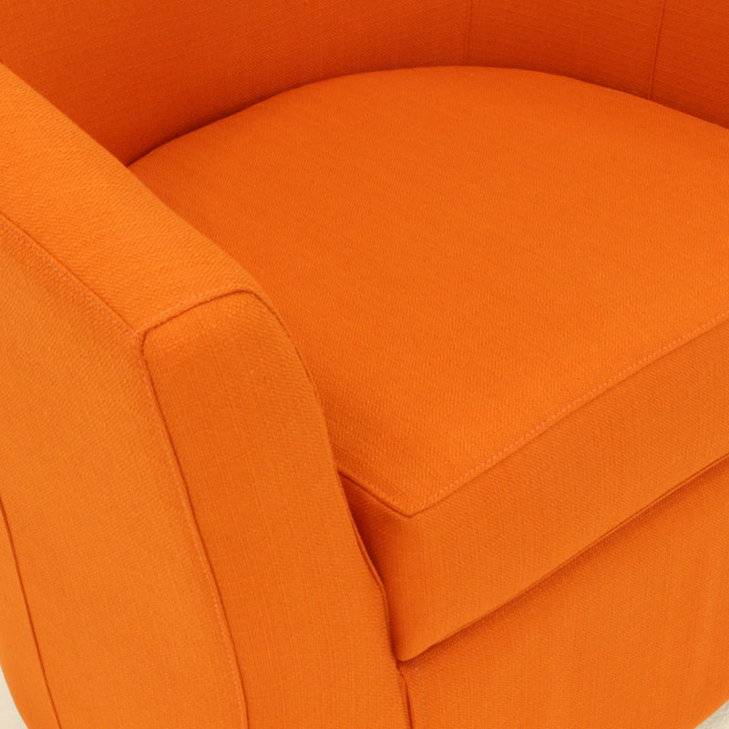 Fauteuil demi-tonneau pivotant 31 po Hansell, Tissu natté safran Klein
