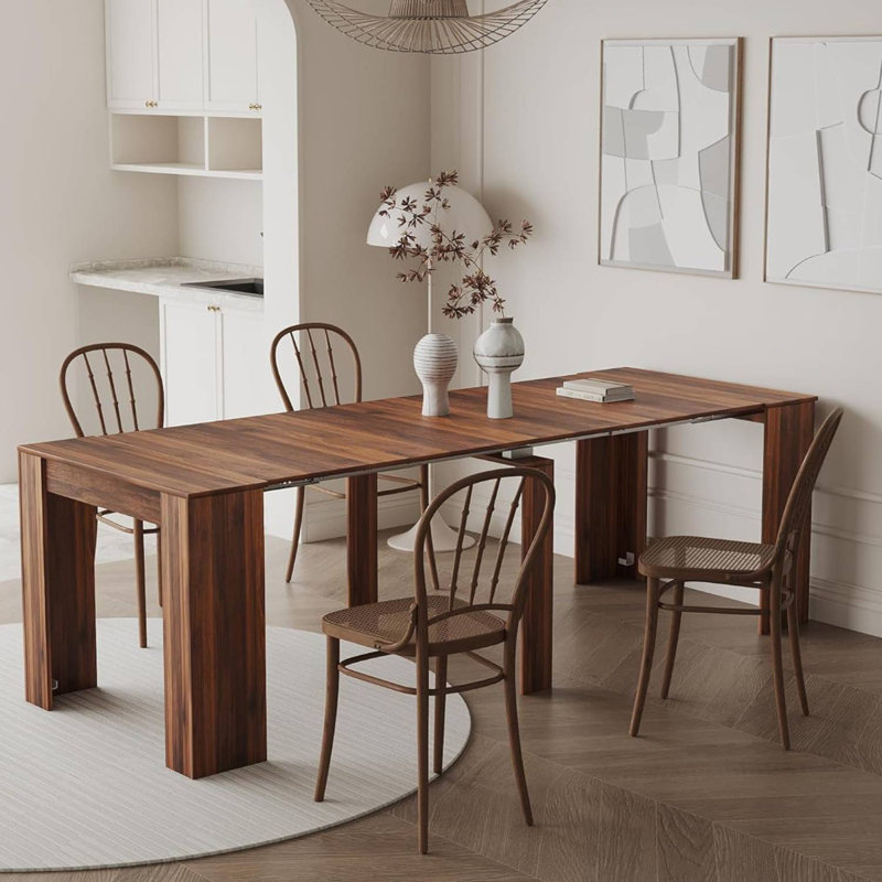 Multifunctional extendable console table, Walnut