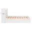 Lit plateforme double avec tablettes coulissantes, lit gigogne simple et 2 tiroirs, blanc-1843563687