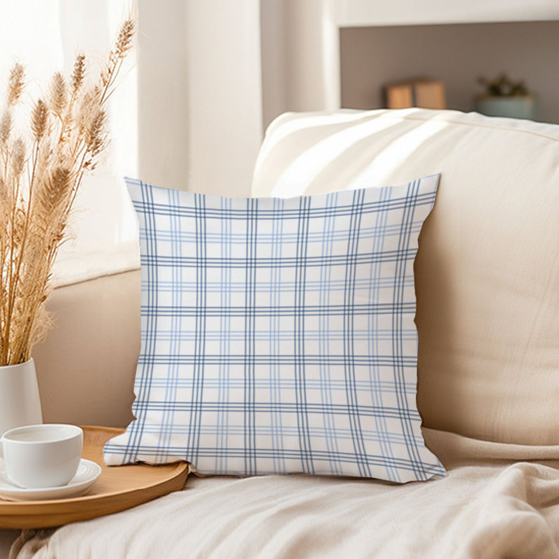 Blue Plaid II Modern, 18"H x 18"W