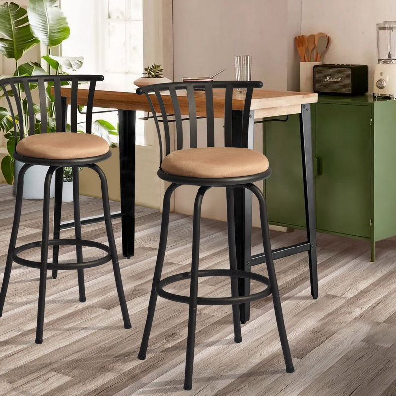 Chalfonte Swivel Upholstered Counter Stool with Metal Frame, Bar Stool (29” Seat Height)