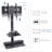 Aivree Black Adjustability Multi Screen Floor Stand Mount for Greater Than 50" with Shelving, Holds up to 30 kg.