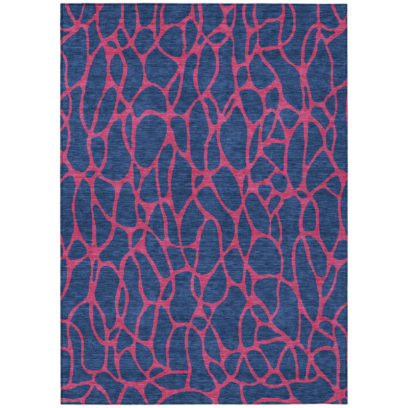 Elowira Blue Washable Indoor-Outdoor Rug - , 9' x 12'