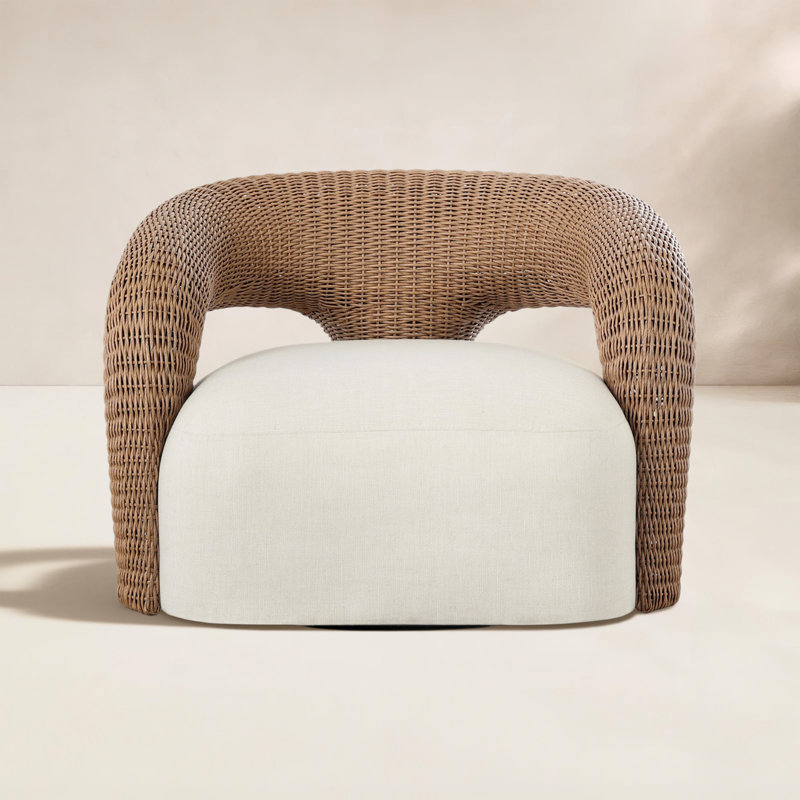 Fauteuil pivotant extérieur Mazie - crème Vergo