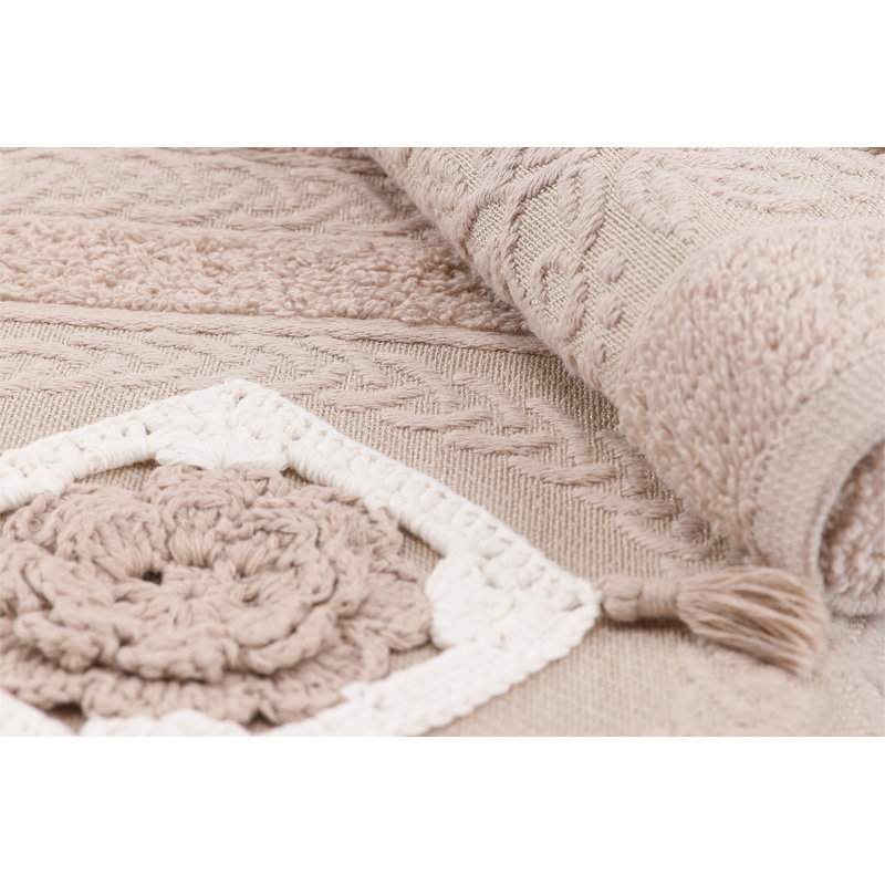 Ensemble de serviettes 100% coton 2 pièces Ruzgar, Cappuccino