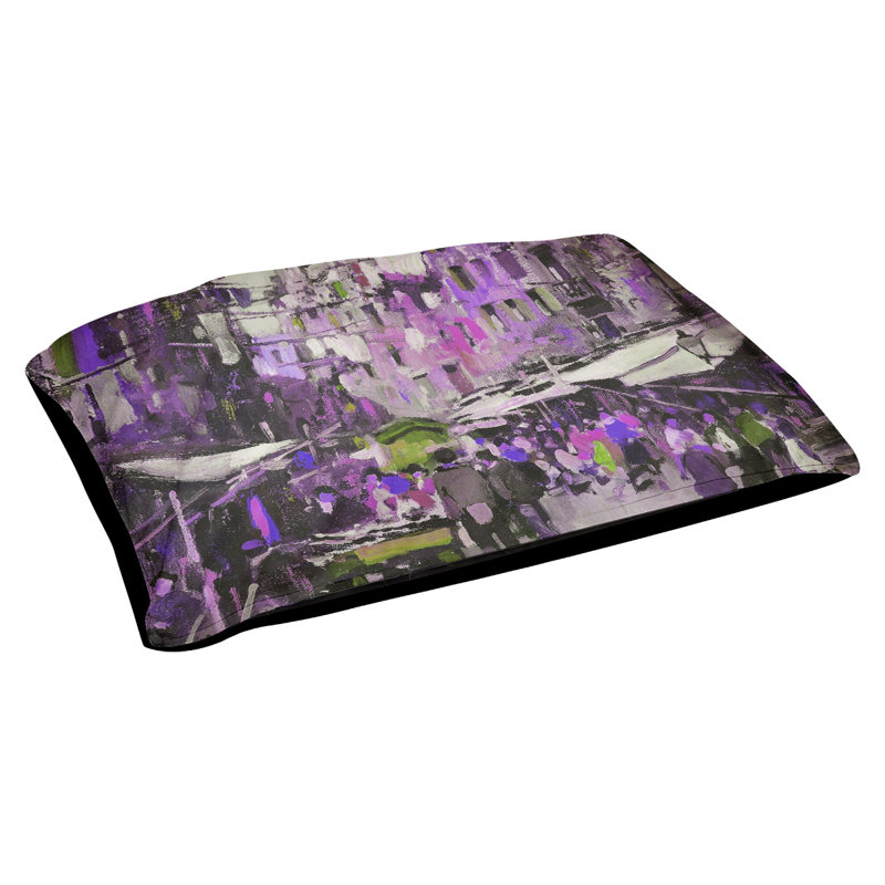 Coussin pour chien Carletta Market in Naples, Grand (l 52 po x P 42 po x H 17 po), Rose / gris
