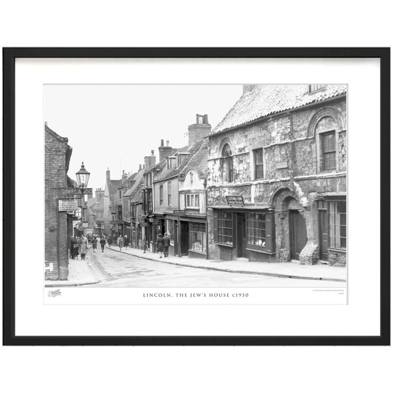 Lincoln, The Jew's House C1950 - Single Picture Frame Print, 31.5cm H x 38.8cm W x 2.3cm D