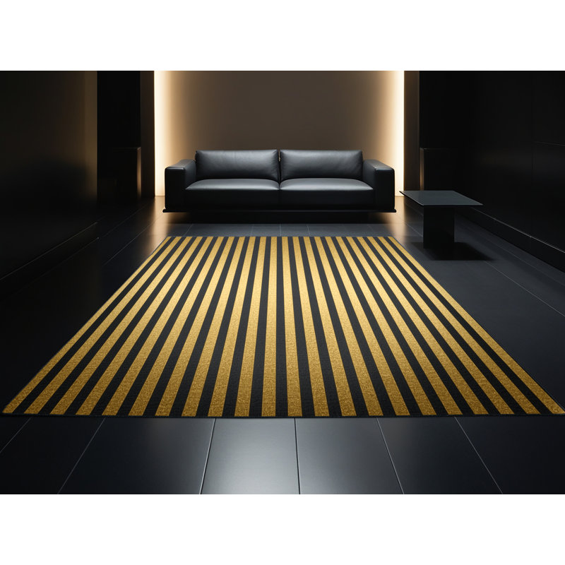 Soft Plush Eslinger New Years Modern & Contemporary Abstract Area Rug in Brown – Black Binding, 2x5
