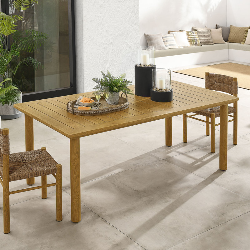 Table de salle à manger d'extérieur en aluminium Parkland, Naturel / naturel