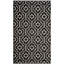 Tapis noir/ivoire en coton fait main à tissage plat geometry Smith-20657600