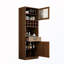 Armoire de garde-manger en verre avec tablette de rangement coulissante à plusieurs niveaux