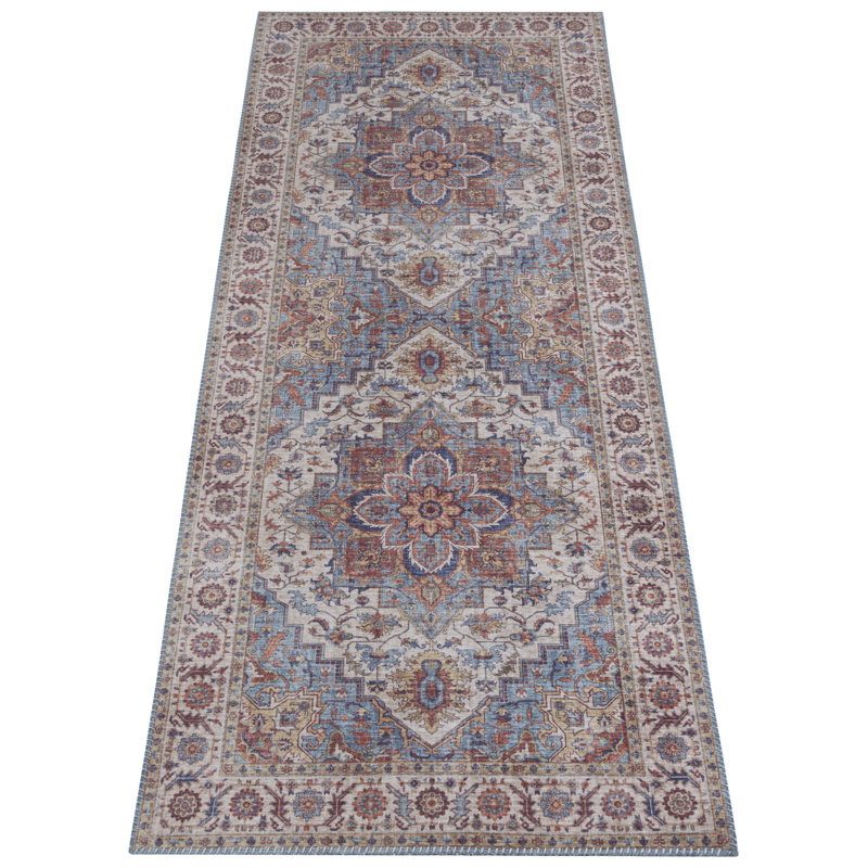 Anthea Machine Woven Blue/Brown Indoor Rug, Runner 80 x 200cm