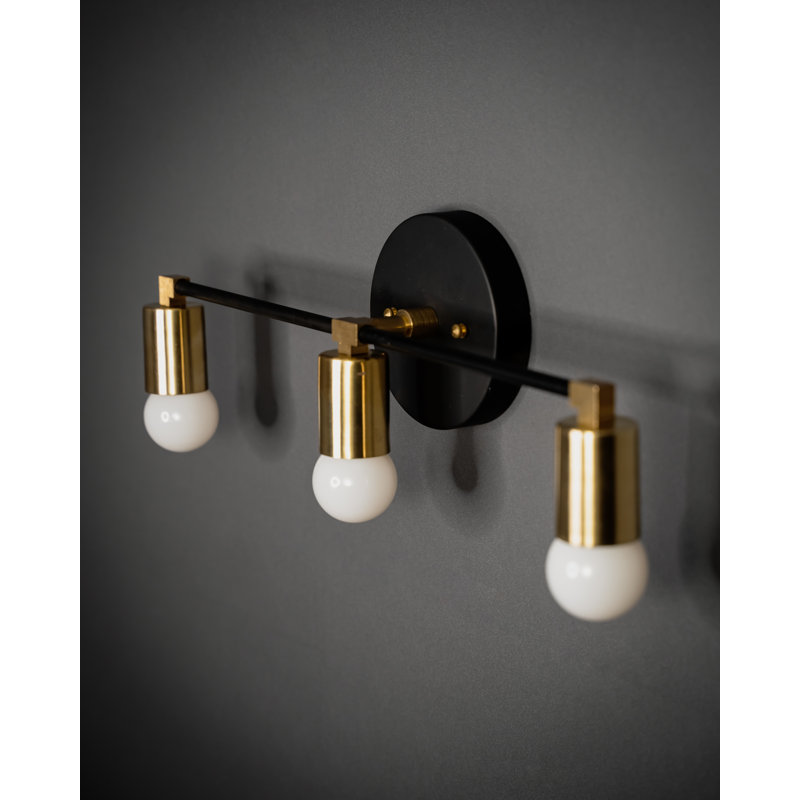 Armed Sconce, Black/Brass, 5.25" H x 12.5" W x 4.37" D