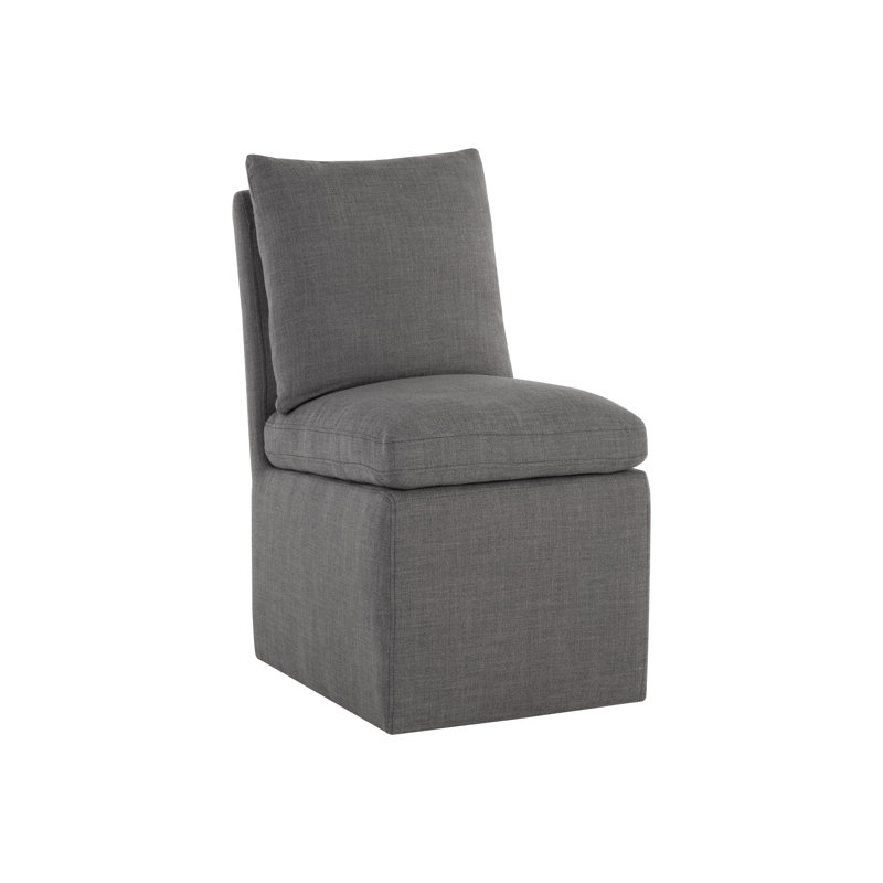 Chaise d'appoint rembourrée gris foncé Hordville