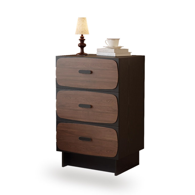 Armoire d'appoint en bois manufacturé noir massif