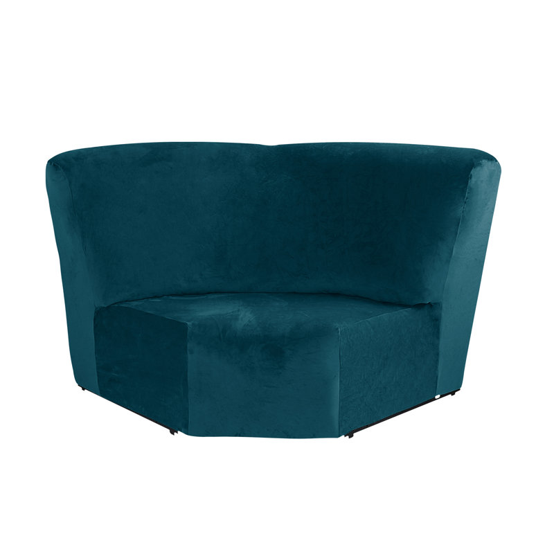 Housse pour canapé à coussins carrés/rectangulaires, Velours bleu profond
