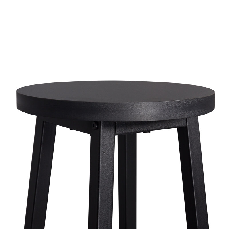 Haydenville Upholstered Counter Stool with Metal Frame, Black, Black