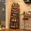 Support à vin trapézoïdal à 5 niveaux, armoire à liqueur autoportante de grande capacité pour bar à domicile, étagère de présentation en coin avec clôtures pour le whisky et les bouteilles de vin, panneau de fibres à densité moyenne robuste et fabrication en fer
