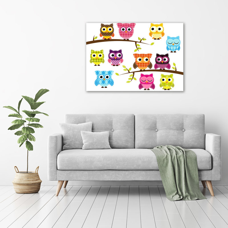 Colourful Owls - Wrapped Canvas Print