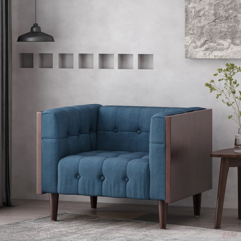 CHAISE CLUB, coutures gaufrées capitonnées