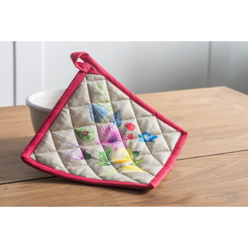 Maison d'Hermine Jardin d'Été - Ensemble de maniques 100 % coton Fog - 8 po x 8 po, Brouillard