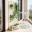 Jardinières en métal blanc, grand support en acier avec treillis pour l'intérieur et l'extérieur