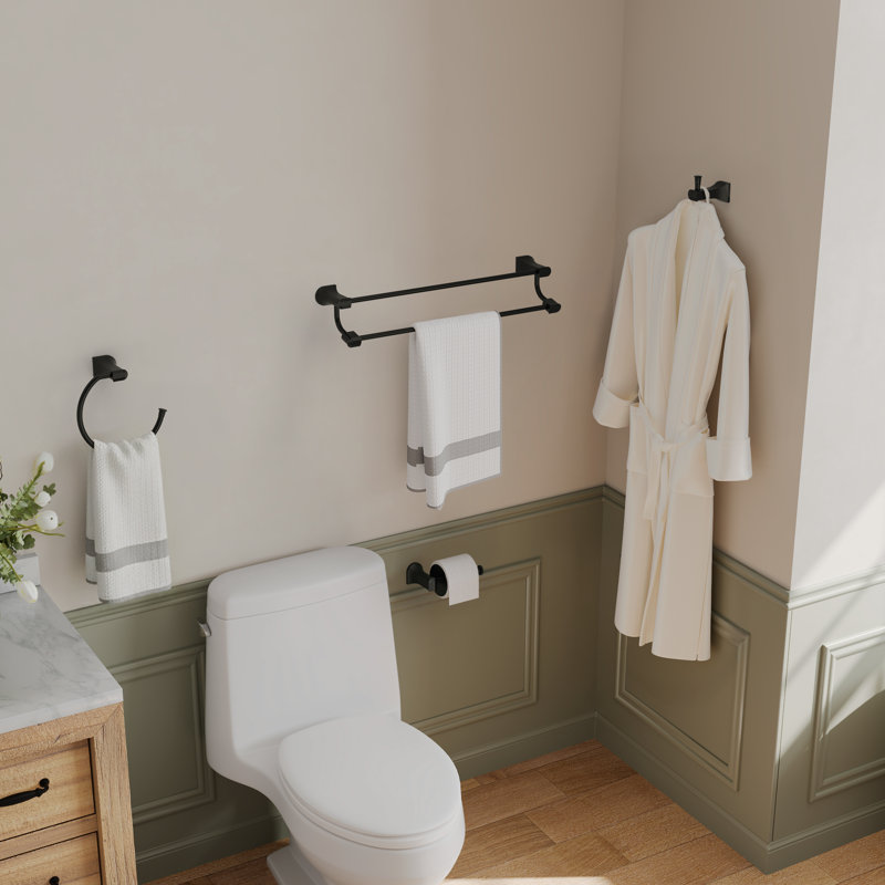 4-Piece Bathroom Hardware Set, Matte Black
